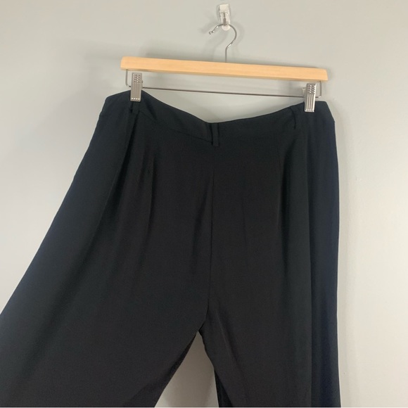 Eileen Fisher Womens Black Pleated Crepe Straight Dress Pants Trousers Tencel 10 - Picture 13 of 13